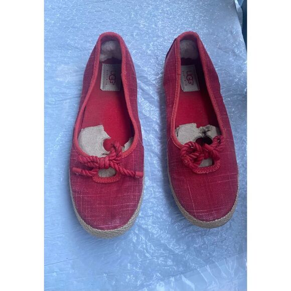 UGG® Australia Women’s Syleste Red Canvas Slip on Sz 8 US - Picture 5 of 10